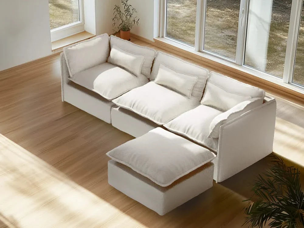 Modular Washable Sofa (White Boucle)
