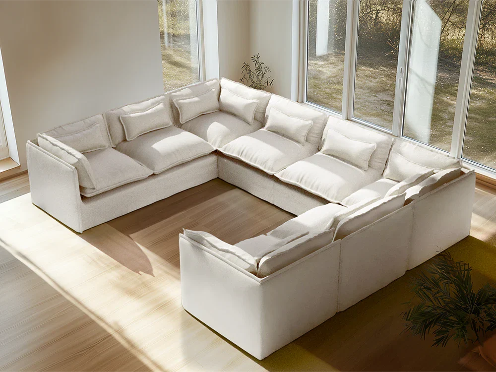 Modular Washable Sofa (White Boucle)