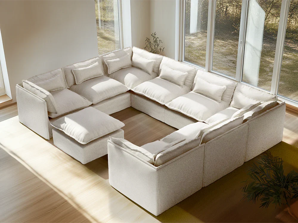 Modular Washable Sofa (White Boucle)