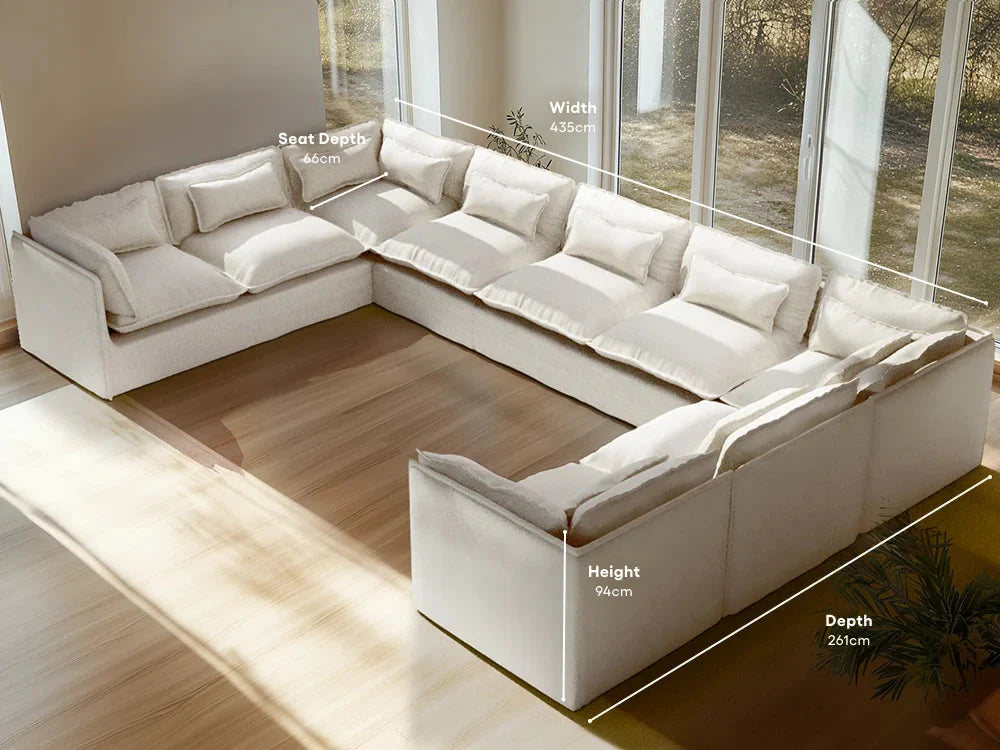 Modular Washable Sofa (White Boucle)