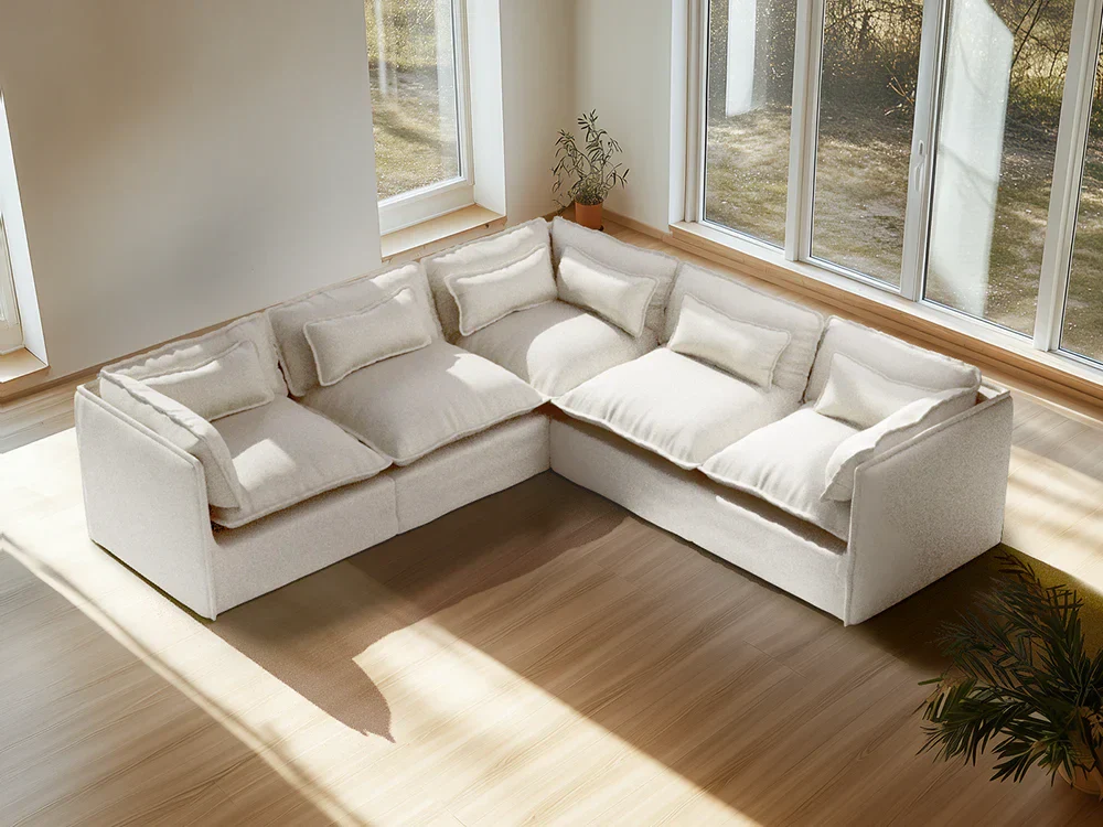 Modular Washable Sofa (White Boucle)