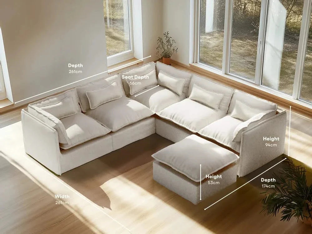 seater-5|white-boucle-2|layout-corner+ottoman