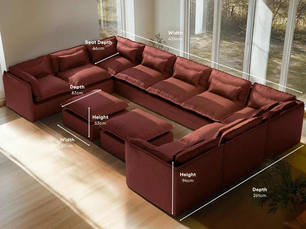 Modular Washable Sofa (Rust)